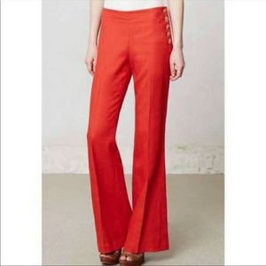 Anthro elevenses ref existo flare leg linen pants